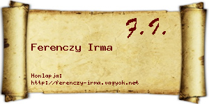 Ferenczy Irma névjegykártya