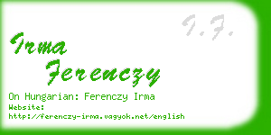 irma ferenczy business card